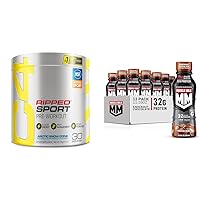 C4 Ripped Sport Pre Workout Powder Arctic Snow Cone & Muscle Milk Pro Advanced Nutrition Protein Shake, Knockout Chocolate, 11.16 Fl Oz (Pack of 12)