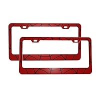 Red Spider Web License Plate Frames Cute Car Accessories for Us Canada Standard Women Men 2 Pack 2 Holes with Black Screw Caps