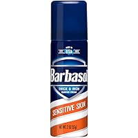 Barbasol Sensitive Skin Thick & Rich Shaving Cream for Men 2 Ounce (Pack of 1)