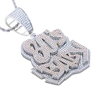 Hip Hop 80'S BABY Men Pendant Necklace 3D Shaped Micro Pave 5A Cubic Zirconia CZ Two Tone Gold Plated Cool Male Jewelry