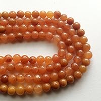 1 Strand Natural Peach Aventurine Beads, Aventurine Plain Round Balls, Orange Round Beads, Aventurine Necklace, 7-8mm, 13 Inch
