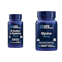 Life Extension N-Acetyl-L-Cysteine (NAC) & Glycine 1000 mg, Promotes Relaxation, Healthy Sleep, Amino Acid, Gluten-Free, Non-GMO, Vegetarian, 100 Capsules