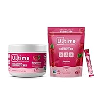 Ultima Replenisher Electrolyte Drink Mix Bundle – Rasberry, 30 Serving Canister & 20 Stickpacks – 6 Electrolytes & Minerals – Keto Friendly, Vegan, Non-GMO & Sugar-Free Electrolyte Powder