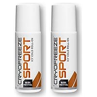 2 Bottles CryoFreeze Pain Relief Menthol Roll On, Sport ICY Cold, Arthritis Pain Relief, Back Pain Relief, Muscle & Joint Pain Relief, Arnica, Made in USA, 3oz per/Bottle