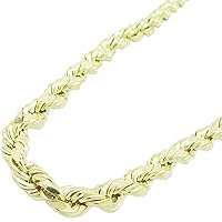 Mens 10k Yellow Gold Hollow Rope Chain ELNC20 24
