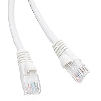 100 Foot White Cat6a Ethernet Patch Cable, Snagless/Boot with RJ45 Connector, 500 MHz, 24 AWG, UTP(Unshielded Twisted Pair) Stranded Copper, Internet Patch Cable