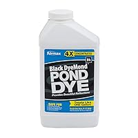 Black DyeMond Pond Dye 4X Concentrate for Outdoor Ponds & Lakes, Natural Pond Colorant & Beauty Enhancer, Block Ultraviolet Rays, Fish, Bird & Livestock Safe, Easy Liquid Application, 1 Quart