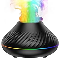 Flame Mimic Essential Oil Diffuser| Colour Changing Flame Humidifiers for Bedroom and Aromatherapy Diffuser| Room Diffusers for Home| Flame Diffuser| Aroma Diffuser| Fire Diffuser (Black)