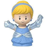 Mattel Replacement Part for Fisher-Price Little People Playset - HJW75 ~ Replacement Princess Cinderella Figure ~ She's Holding a Glass Slipper ~ Inspired by Disney Movie Cinderella, Yellow, Blue