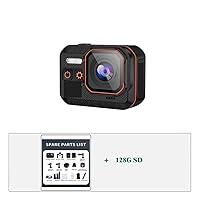 Camera Sports Camera with 2.0 Inch Screen IP68 Waterproof Helmet Car Action Cam Compatible for Riding Skiing Climbing Drive Recorder (Color : SC002-128G SD)