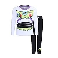 Disney Toy Story Woody and Buzz Lightyear Boys’ Long Sleeve Shirt and Jogger Pant Set for Toddler and Little Kids