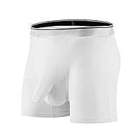 Men's Bulge Enhancing Boxer Brief Dual Pouch Underwear Breathable Bikini Boxer Short Leg Briefs Separated Pouch Trunks