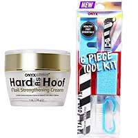 Hard As Hoof Nail Strengthening Cream with Coconut Scent, Nail Growth & Conditioning Cuticle Cream & 6PC Pedicure Kit Manicure Set - Nail Brush, Toe Spacers, Pumice Stone, Nail File, Nail Clipper