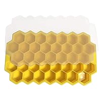 2Pcs 37 Grid Silicone Ice Tray Cube Stacable Mold Set DIY Honeycomb Shape Ice Cube Ray Mold Ice Cream Party Cold Drink Kitchen Cold Drink Tools. (Color : Yellow)