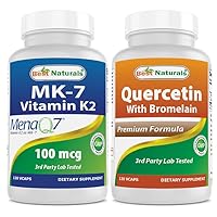 Best Naturals MK-7 Vitamin K2 100 mcg & Quercetin with Bromelain 800 mg
