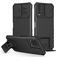 Shockproof Case for Samsung A50 A70 A30S A21S A10 Push Pull Camera Protection Stand Phone Cover for Galaxy A02S A03 Core,Black,for Samsung A50S