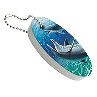 GRAPHICS & MORE Dolphin and Baby Having Fun Ocean Floating Keychain Oval Foam Fishing Boat Buoy Key Float