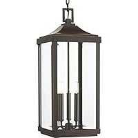 Gibbes Street Collection 3-Light Clear Beveled Glass New Traditional Outdoor Hanging Lantern Light Antique Bronze