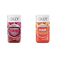 OLLY Ultra Women's Multi Softgels & Ultra Strength Hair Softgels, Supports Hair Health, Biotin, Keratin, Vitamin D, B12, Hair Supplement, 30 Day Supply - 30 Count (Packaging May Vary)
