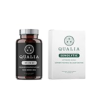 Bundle Qualia Senolytic & Qualia Mind Nootropics, Aging Supplement That Supports Optimal Cell Repair & Rejuvenation, Top Brain Supplement Capsule for Memory, Focus, & Concentration