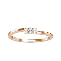 Certified Bridal Ring Studed With 0.06 Tcw IJ-SI Natural Diamond In 10K White/Yellow/Rose Gold For Women Wedding Jewelry