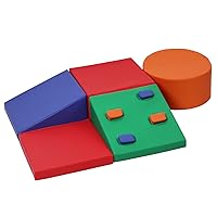 Foam Climbing Blocks for Toddlers and Preschoolers - Soft Climbing Indoor Set - Active Play Set for Climbing, Crawling, and Sliding, 5PCS
