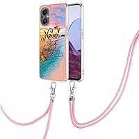 Compatible Slim OnePlus Nord N20 Case, IMD Personalized Butterfly Gilded Border Slim Phone Cases Shockproof Back Protective Cover with Long Lanyard for 1+ NordN20 5G / Oppo Reno 7Z 5G / Reno7 Lite 5G