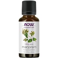 NOW Essential Oils, Marjoram Oil, Normalizing Aromatherapy Scent, Cold Pressed, 100% Pure, Vegan, Child Resistant Cap, 1-Ounce