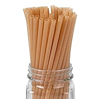 Restaurantware Basic Nature 8.3 Inch Disposable Straws 2000 Sustainable Straws - Sturdy Won't Alter Flavors Brown PLA / Sugarcane Straws For Hot And Cold Drinks