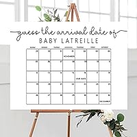 Personalized Baby Due Date Calendar Game Sign, Baby Shower Game, Guess Baby's Birth Date, Editable Baby Prediction, Due Date Game, welcome to guess the due date of baby, Baby Shower Sign#5