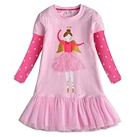 VIKITA Kid Girl Embroidery Dress Long Sleeve LH3662 5T