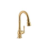 Kohler 99261-2MB Artifacts Kitchen Sink Faucet, Vibrant Brushed Moderne Brass