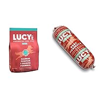 Lucy Pet Formulas for Life Salmon, Pumpkin, & Quinoa Dry Dog Food, All Breeds & Life Stages, Digestive Health, Sensitive Stomach & Skin - 4.5 lb & Beef Formula Dog Food Roll 1 lb