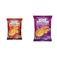 Pure Protein Popped Crisps Bundle, Hickory Barbecue & Sweet Chili Flavors, High Protein Snack, 12G Protein, 1.27oz., 12 Count