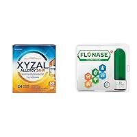Xyzal Allergy Pills, 24-Hour Allergy Relief, 55-Count, Original Prescription Strength & Flonase Allergy Relief Nasal Spray, 24 Hour Non Drowsy Allergy Medicine