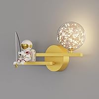 Astronaut Wall Lamps Mount Light Fixtures Starry Led Wall Sconces Globe Glass Wall Lights for Living Room Children's Room Aisle Fishing Light Fixtures