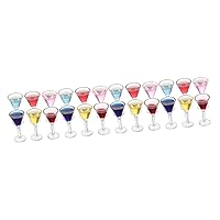 ERINGOGO 24 Pcs Cocktail Glass Doll Cocktail Glasses Toddler Toy Mini Dolls Cocktail Accessories Mini Decor Purple Flower Pot Glasses Clear Miniature Child Resin Water Cup Doll House