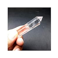 Natural Clear Quartz Crystal Point Faceted Prism Wand Reiki Chakra Energy Meditation Figurine Statue for Home Office Decor Collection Pack of 2 2.7