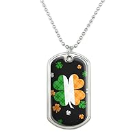 GRAPHICS & MORE St. Patrick's Day Irish Flag Shamrock Military Dog Tag Pendant Necklace with Chain