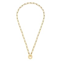 Leonardo Jewels Clip & Mix Estrella 021614 Women's Gold-Coloured Stainless Steel Necklace with Oval Link Chain, 45, Stainless Steel, No Gemstone