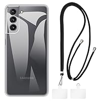 Samsung Galaxy S22 5G Case + Universal Mobile Phone Lanyards, Neck/Crossbody Soft Strap Silicone TPU Cover Bumper Shell for Samsung Galaxy S22 5G (6.1”)