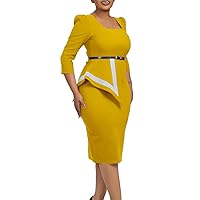 Women's 2024 New Fashionable Elegant Square Collar Sheath Dress