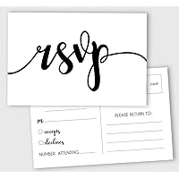 50 Blank RSVP Postcards Elegant Script Style Print 4