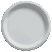 Silver Round Paper Plates - 10