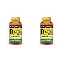 Vitamin D3 125 mcg (5000 IU) - Supports Overall Health, Strengthens Bones and Muscles, from Fish Liver Oil, 50 Softgels (Pack of 2)
