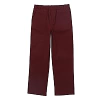 YiZYiF Boy's School Uniforms Flat Front Adjust Waist Pants Dress Pants Type E Burgundy 3-4 Years