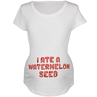 Old Glory Watermelon Seed White Maternity Soft T-Shirt - 2X-Large