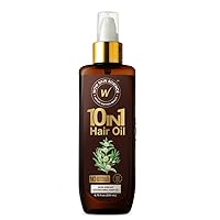 WOW Skin Science 10 in 1 Hair Oil - Dry Damaged Hair and Growth Hair Treatment Oil - Has Argan Oil for Hair & Rosemary Oil for Hair Growth - Hair Care for Women and Men (6.76 Fl Oz (Pack of 1))