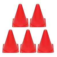 5 Pack Sports Training Cones Plastic Marker Training Cones for Skate Soccer Football Assorted Colors 7 Inch TRAI