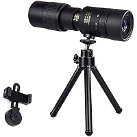 4K 10-300X40mm Super Telephoto Zoom Monocular Telescope, for Mobile Phone, with Smart Phone Adapter Tripod Suit for Travel Bird Watching Hunting Hiking Boating Camping,Father Husband Friends